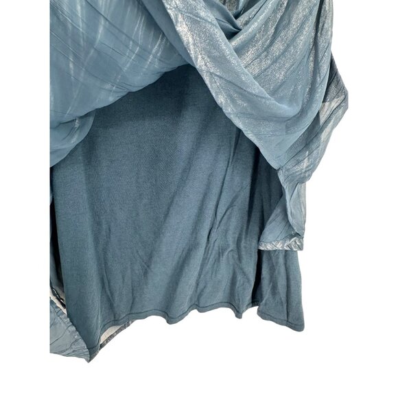 Women's Lane Bryant Camisole Top Metallic Blue 26/28 Girly Flowy‎ - Picture 4 of 8